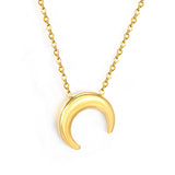 14.1*13.3mm moon accessory 50+5cm end chain+4.6*7.4mm crescent moon tail plate necklace gold color **SHIPS FROM USA**