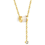 2024 New Year's 4 Circles & 1 Cylinder Accessory Pendant with Diamond Necklace 50cm