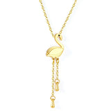ASON Gold Color Bird Pendant Necklace Stainless Steel Non-Allergic Choker for Women Fashion Jewelry Party Gift Accessory