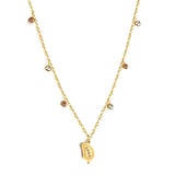 New 3 Champagne Diamonds+3 White Diamonds+Mango With Champagne Colored Diamond Necklace