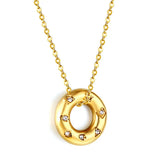 Circle pendant with zirconia **SHIPS FROM USA**