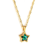 Pendant necklace with pentagram zirconia