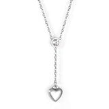 6.5mm diamond+10*11mm heart pendant necklace 45+5cm **SHIPS FROM USA**