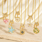 Heart-shaped Flower Necklace Set Lightweight Multifunctional Pendant Collarbone Chain Bohemian Zircon
