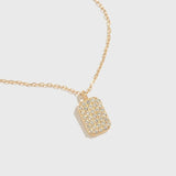 925 Sterling Silver Zircon cable chain Geometric Pendant Necklace