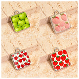 Stainless Steel Pendant Necklaces Cherry Apple Strawberry Print DIY Jewelry Accessories  Fruit Series