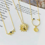 Original Design S925 Sterling Silver Silver Daisy Necklace Women's Collarbone Chain Forest Style Direct Supply