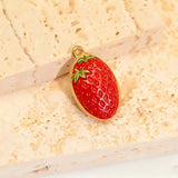 Stainless Steel Fruit Pendant DIY Print Necklace Blueberry Strawberry Jewelry Accessories Ins Style Oil Drop Craft