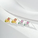 Elegant Butterfly Knot Diamond Stud Earrings Women's S925 Sterling Silver Jewelry Luxury Sensation Gift For Girlfriend