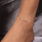 S925 Sterling Silver Diamond Embedded Geometric Shape Luxury Ankle Bracelet Versatile Elegant Women's Jewelry Accessory