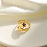 18K Gold Plated 304 Stainless Steel Vacuum Electroplating (In Furnace) Zircon Snake Ring Unisex