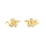S925 Silver Snake Screw Twist Ear Studs Diamond Embedded Design Sensation Personality High-End Feelings Earring Women's Fashion