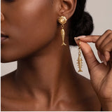 Irregular Asymmetrical Earrings for Women, Gold Plated 304 Stainless Steel with Zircon Inlay, PVD Coated Stud Earrings