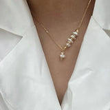 Handmade Baroque Style Irregular Necklace Featuring Baroque Pearls with Cable Chain