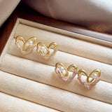 925 Silver Needle Heart Shaped Earrings Women's Design Luxury Sensation Elegant Atmosphere Ear Jewelry Fashionable Trend