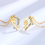 Couple Necklace Set Heart Letter Splicing Four Leaf Clover Double Chain Simple Fashion Valentine's Day Gift Short Style