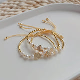 fashion moon heart shape pearl copper knitting bracelets 1 piece