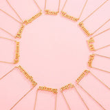 PVD Coated 18K Gold Plated Letter Constellation Titanium Steel Simple Style Waterproof Non Tarnish Pendant Necklace