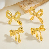 Butterfly Knot Electroplated 304 Stainless Steel No Inlay Material Electroplated Earrings for Women Vintage Style Daily Casual Classic