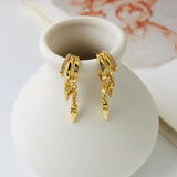1 Pair 925 Sterling Silver Solid Color Zircon Drop Earrings