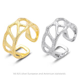 18K Gold Plated Rhodium Plated S925 Sterling Silver Ring Wrinkle Irregular Ring
