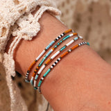 O-Shape Seed Bead Bracelet Featuring Beaded Chain with Intricate Beading Craft