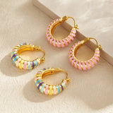 U Shape Electroplated Earrings for Women in Copper with 18K Real Gold Plated Water Plating and 0.03µm Coating Thickness