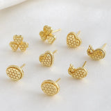 1 Pair IG Style Simple Style Pentagram Heart Shape Fish Copper Ear Studs