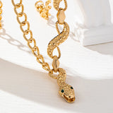 Fashionable Snake-Shaped Cuban Link Necklace For Women Close-Fitting 1 Piece Without Gift Box Casual Party Date Style