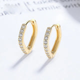 Square Silver Earrings for Women with Simple Style, Electroplated Finish, and 925 Sterling Silver Posts