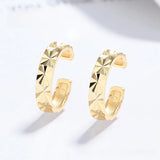 Simple Style U Shape Clip Earrings in Silver, Electroplated with 925 Sterling Silver, Unisex Design
