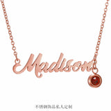 Stainless Steel Letter Necklace for Women December Birthstone Pendant Simple Design Gift Jewelry