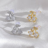 Earrings for Female Students Zircon Cherry Fruit Earrings Wholesale Earrings Ear Jewelry Copper 18k Gold Plated Earrings Accessories Wholesale
