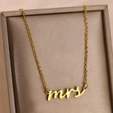 304 Stainless Steel Letter PVD Coated 18K Real Gold Plated Cute Modern Style Pastoral cable chain Lobster Trigger Clasp Closure Necklace