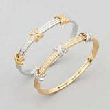 BOXPOSH Jewelry Simple Style Letter Copper Zircon Plating Inlay Bangle