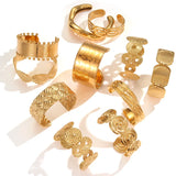 Exaggerated  Style Fashion Stainless Steel Bracelet Plated 18K Gold Geometric Texture Luxury Hand Jewelry