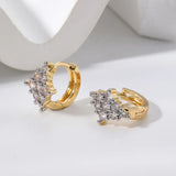 Fashionable Geometric Square Zircon Earrings Copper Material Birthday Gift Daily Accessory Neutral Cute Style Women Polished Treatment