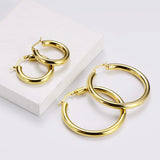 retro geometric titanium steel plating hoop earrings 1 pair