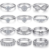 Six-Claw Design Silver Ring With Pearl And Zirconia Butterfly Knot Crown S925 Pure Silver Ladies Ring Geometric Pattern Simple Style