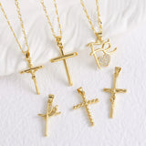 AS Jewelry Xiyin   Hot-Selling Smooth Cross Virgin Mary Heart Pendant Necklace Collarbone Chain Nkt48