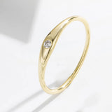 Simple Fashion in  Finger Ring Jewelry S925 Sterling Silver Glossy Simple Bracelet Single Rhinestone Ring Women's Light Luxury High-Grade Jewelry