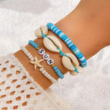 Bohemian Starfish Seed Bead Bracelet for Women with Elastic String Chain Featuring Beading Craft