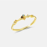 1 Piece 925 Sterling Silver Solid Color Zircon 18K Gold Plated White Gold Plated Rings