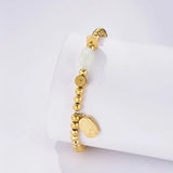Fortune-Attracting Lucky Charm Plated 24K Real Gold 304 Stainless Steel Vacuum Electroplated Chinese Character Bracelet Waterproof Non-Fading Rope Chain for Women