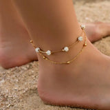 fashion geometric copper no inlaid women's anklet