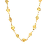 Gold Plated Stainless Steel Diamond Heart Necklace 40cm Main Chain 5cm Extension Chain Waterproof Anti Tarnish Neck Jewelry **SHIPS FROM USA**