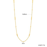 Gold Tone Ball O-Link Necklace Exquisite Minimalist Gold Plated Chain Dainty Neckwear Fashion Jewelry for Women Daily Casual Wear