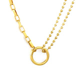 Geometric Circle Necklace in Gold Tone Exquisite Minimalist Round Geometric Design Premium Gold Plated Dainty Neckwear Fashion Jewelry for Women Daily Casual Office Wear **SHIPS FROM USA**